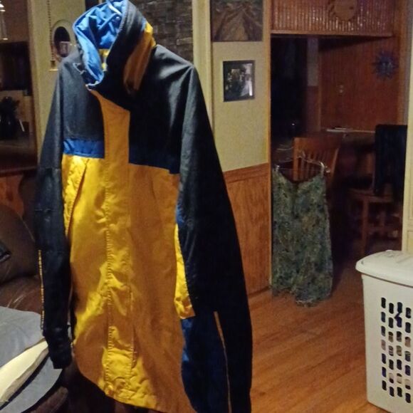 Round Tree & York Y2K Windbreaker Yellow & Blue Sportwear Packable Jacket M - Picture 4 of 12